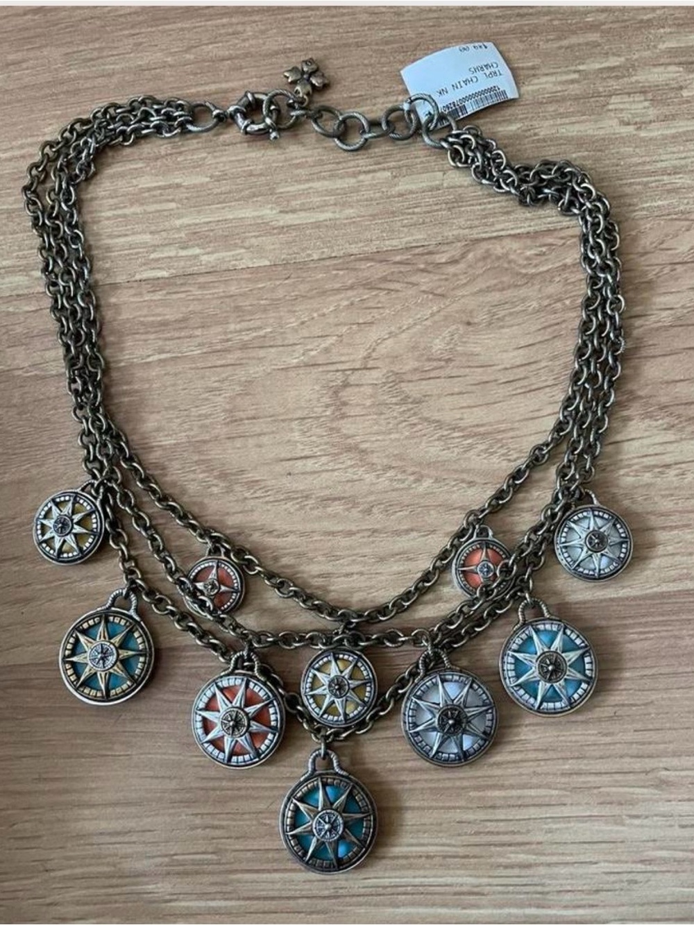 Patricia Nash Multicolor Compass Charm Layered Necklace
